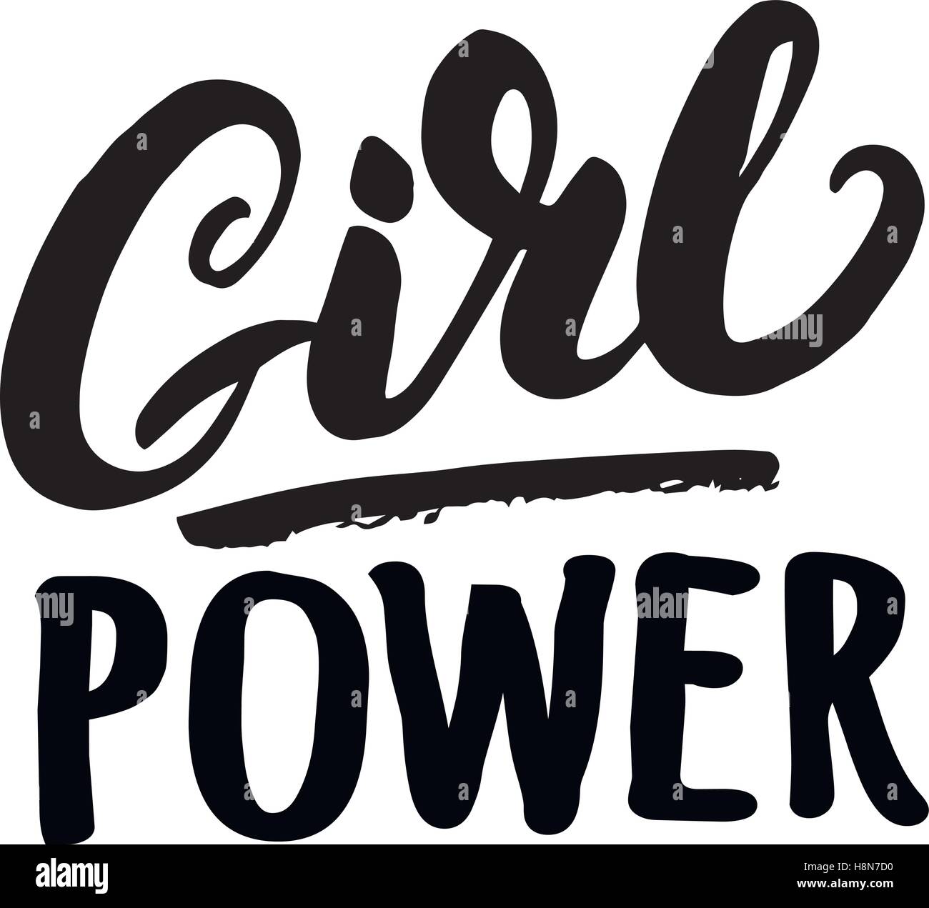 Girl power scritto a mano scritte. Illustrazione Vettoriale