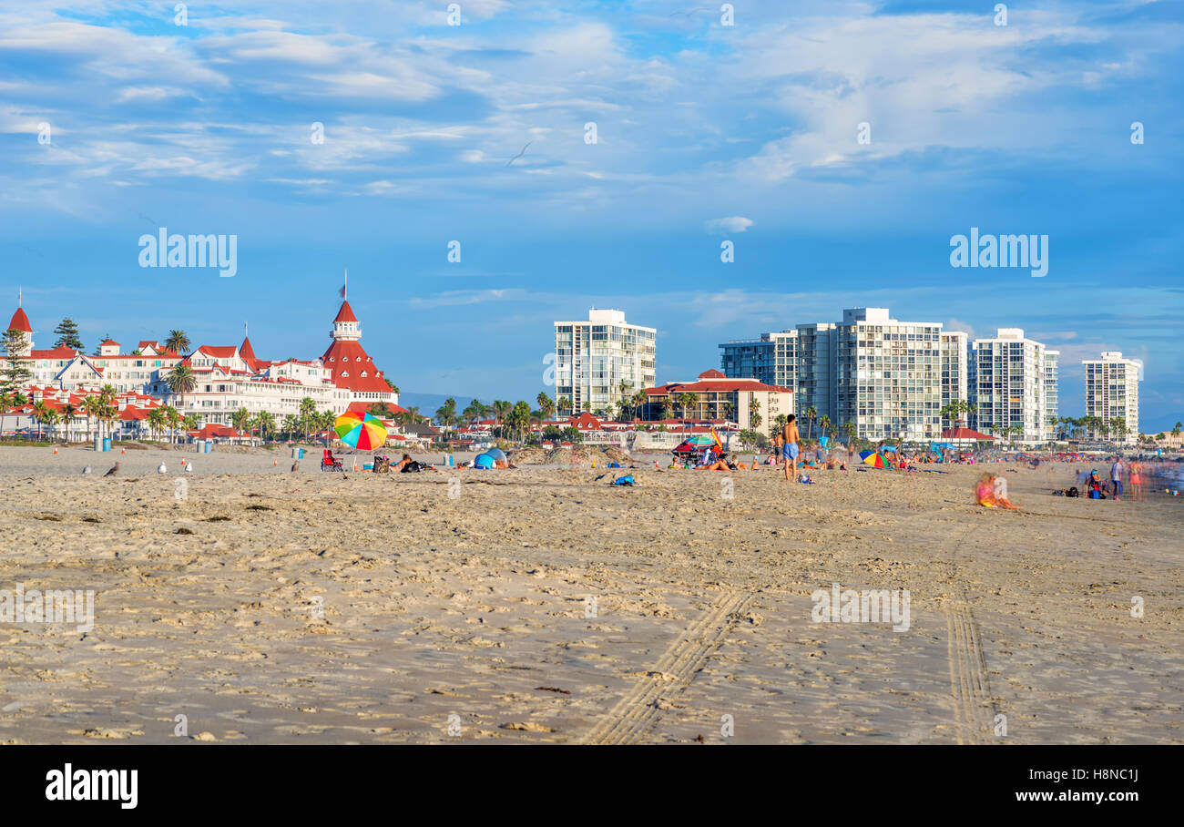 Giorno di estate, Coronado Central Beach, Coronado, California, Stati Uniti d'America. Foto Stock