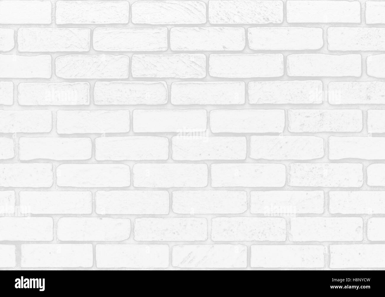 Bianco parete di mattoni di sfondo (fatto in 3D rendering) Foto Stock