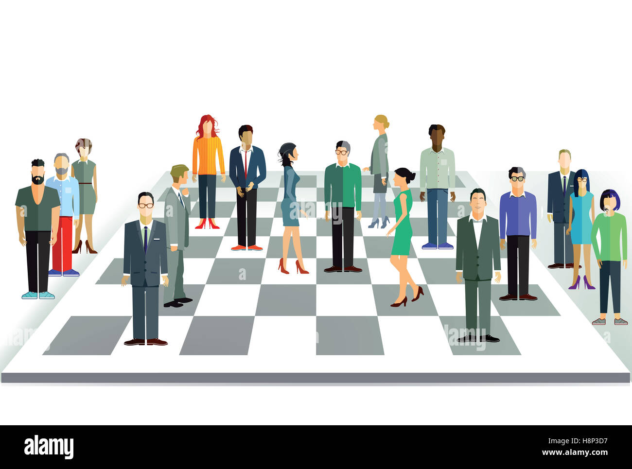 Il team di strategia, scacchi, business Foto Stock