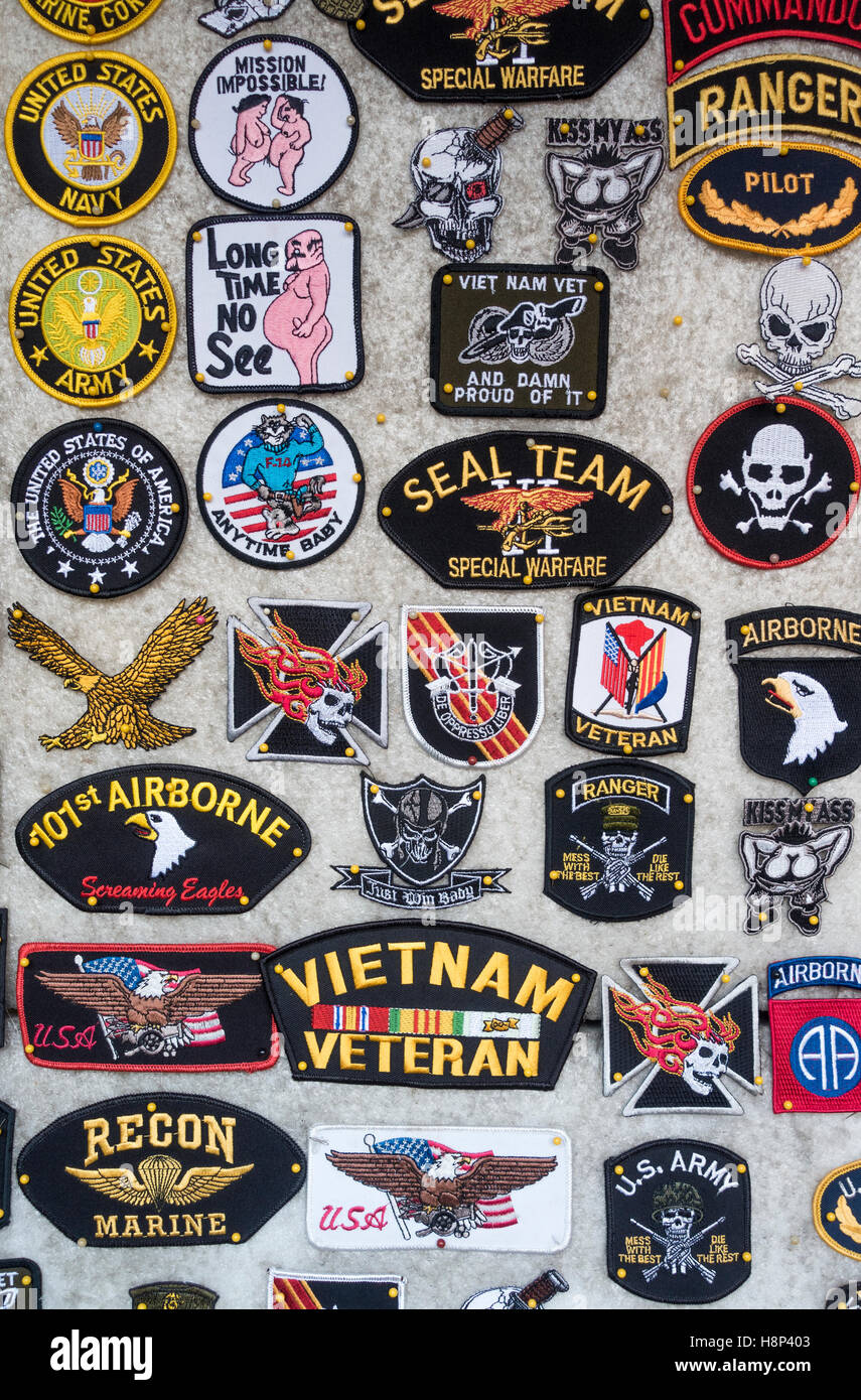 Guerra del Vietnam dalle Forze Speciali Americane badges Foto Stock
