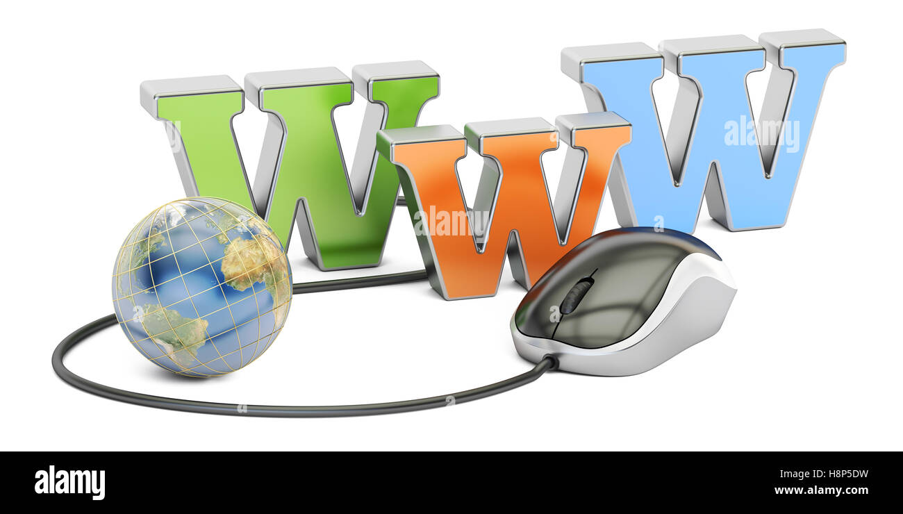 Internet globale concetto, 3D rendering isolati su sfondo bianco Foto Stock