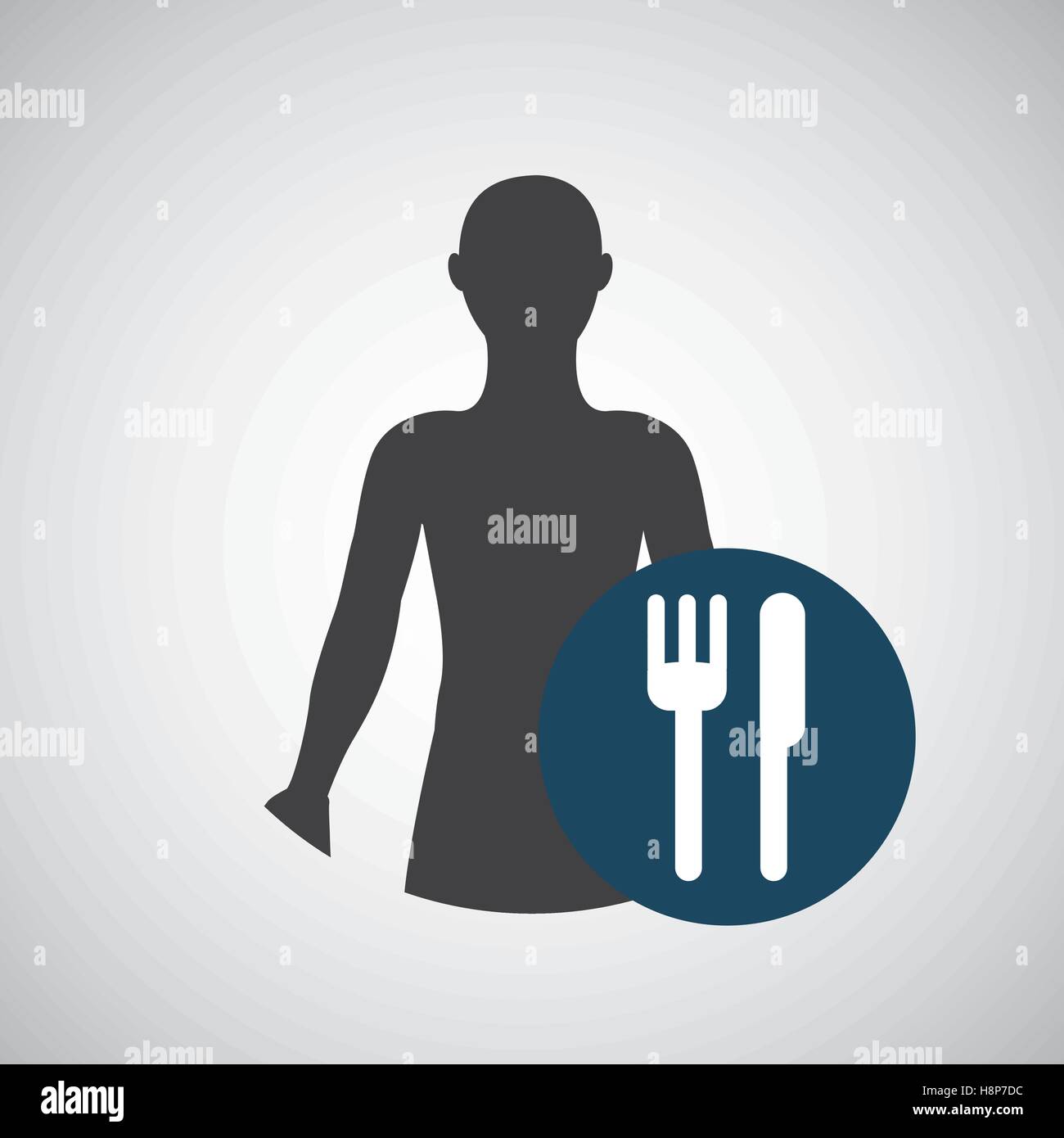 Silhouette persona food design icona illustrazione vettoriale EPS 10 Illustrazione Vettoriale