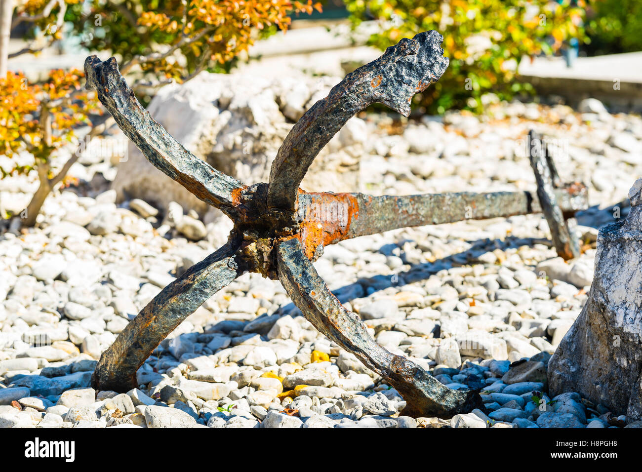 Vecchio ancoraggio Foto Stock
