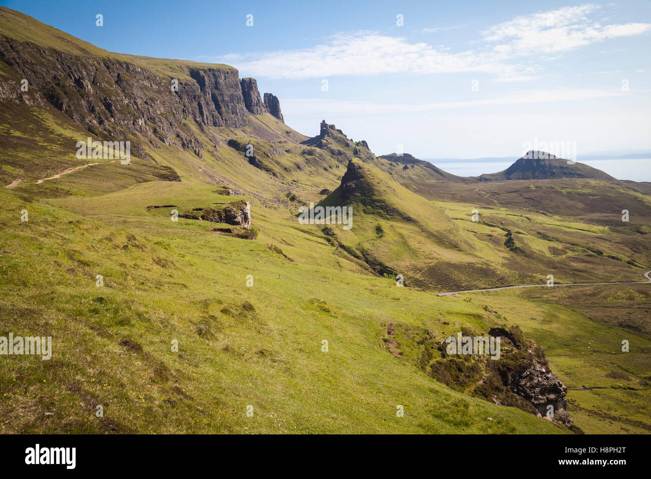 Quiraing paesaggio di montagna, Isola di Skye in Scozia Foto Stock