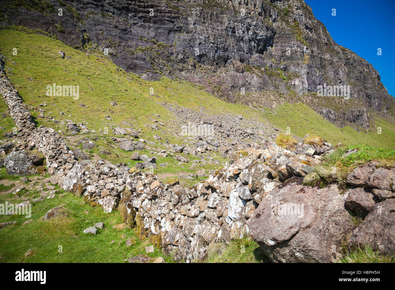 Quiraing paesaggio di montagna, Isola di Skye in Scozia Foto Stock