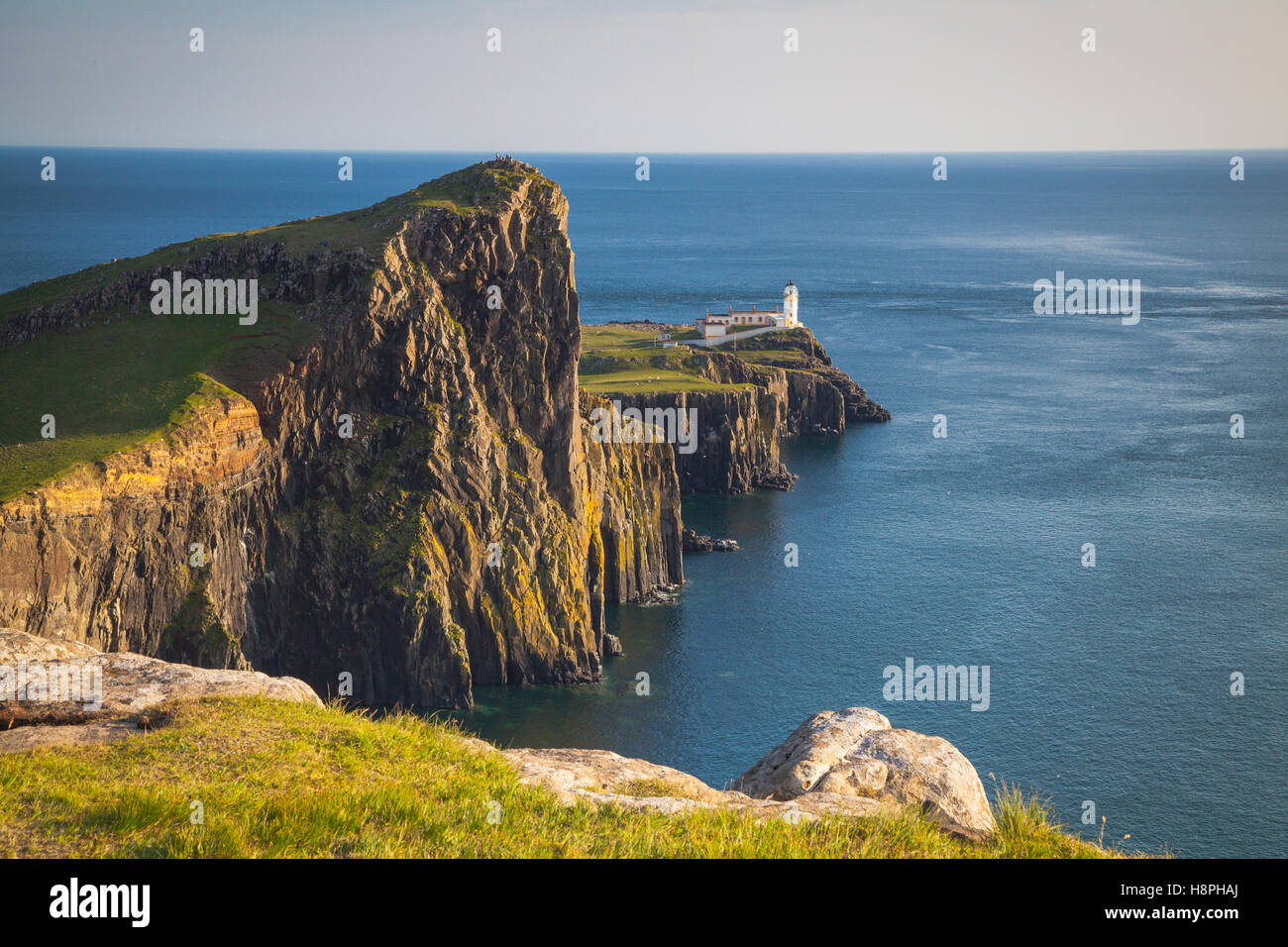Neist Point lighthouse, Isola di Skye in Scozia Foto Stock