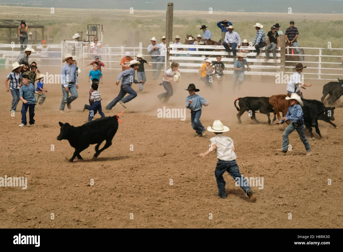 Galisteo, Nuovo Messico, Stati Uniti. Piccola città rodeo locale. Galisteo Rodeo. Foto Stock