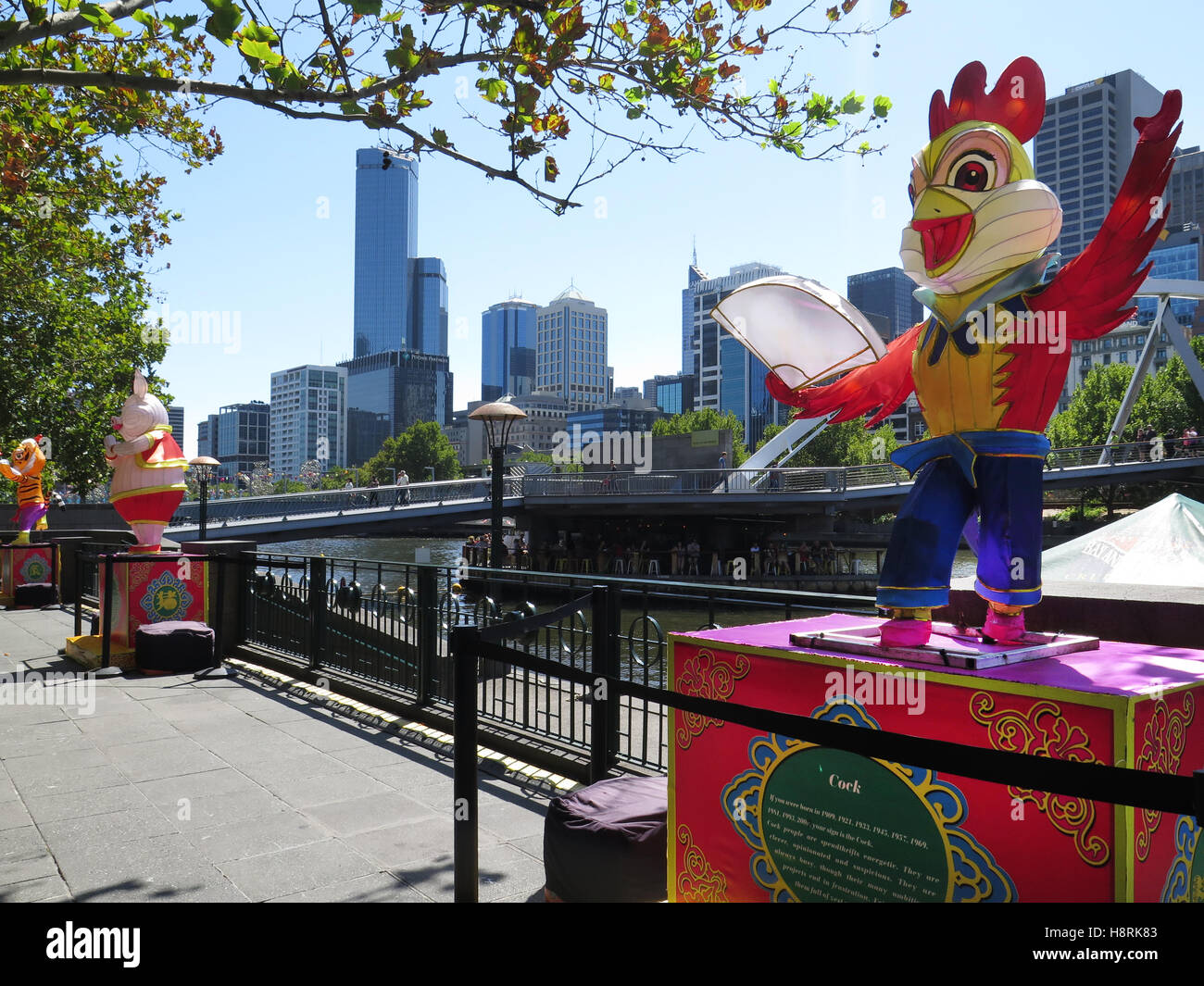 Visualizza cinese sulla riva sud del Fiume Yarra di Melbourne, Australia Foto Stock