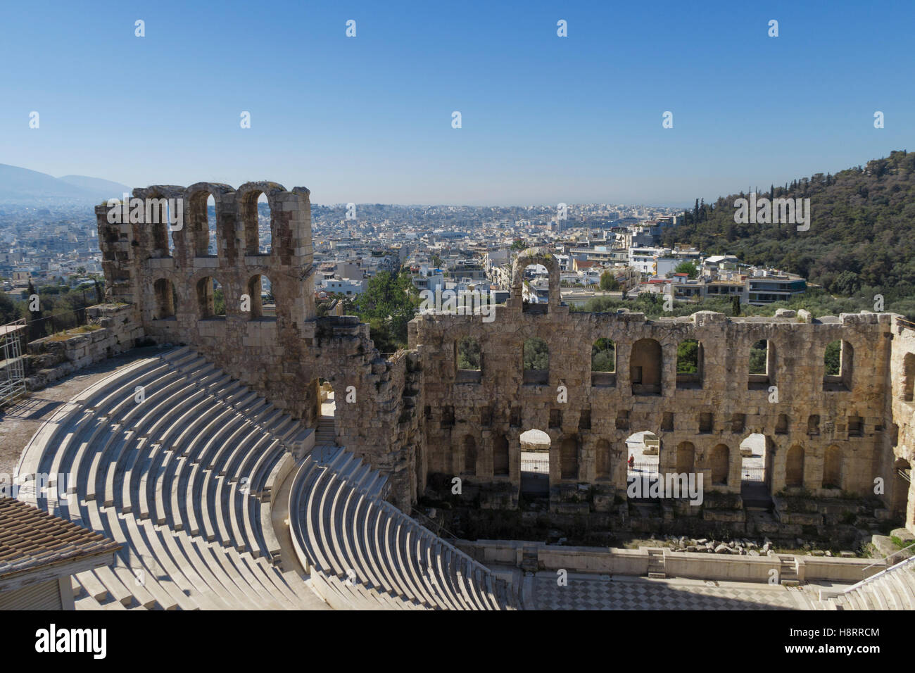 Odeon di Erode Attico, Acropoli di Atene, Grecia Foto Stock