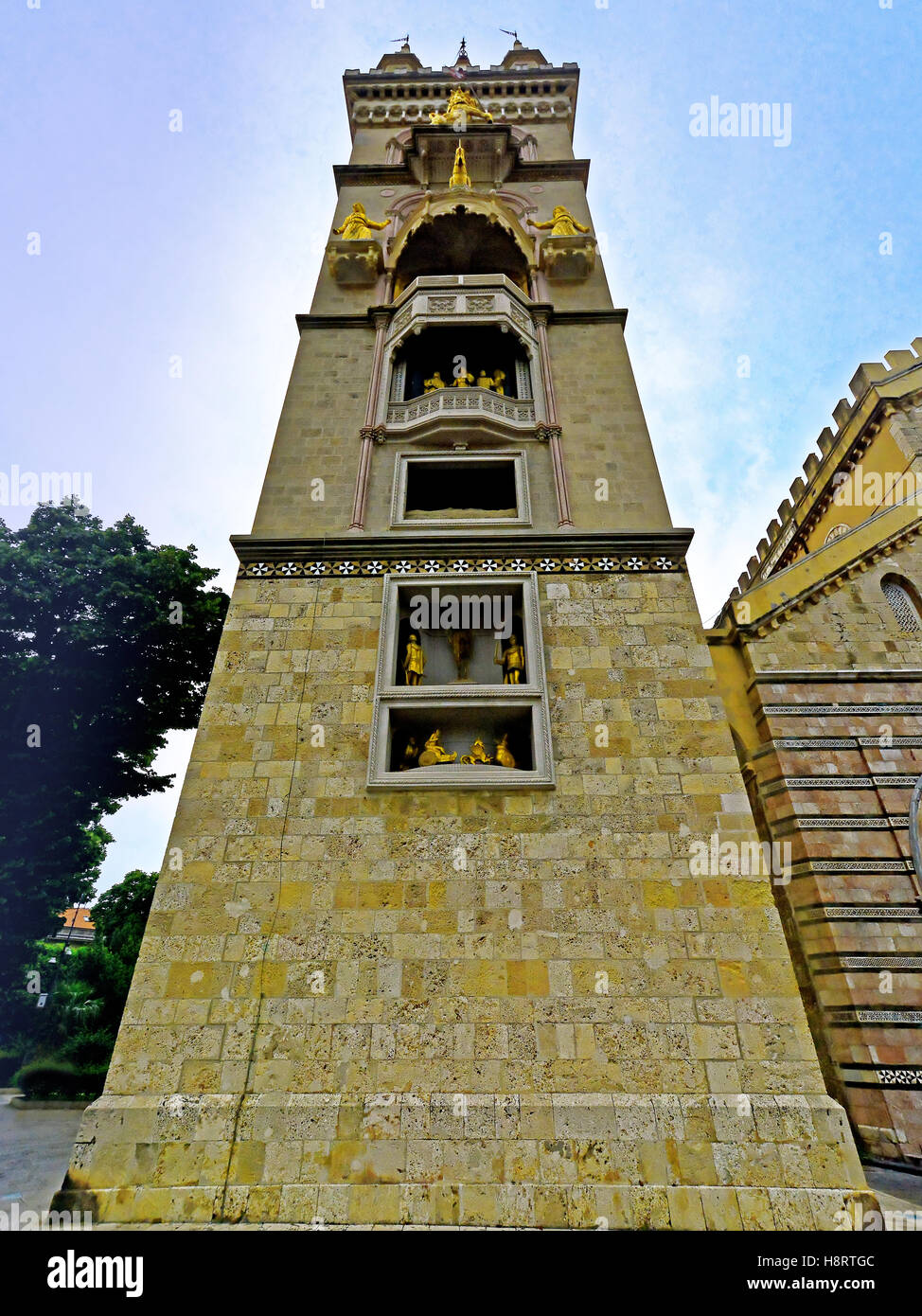 La cattedrale di Messina e astrologia orologi Foto Stock