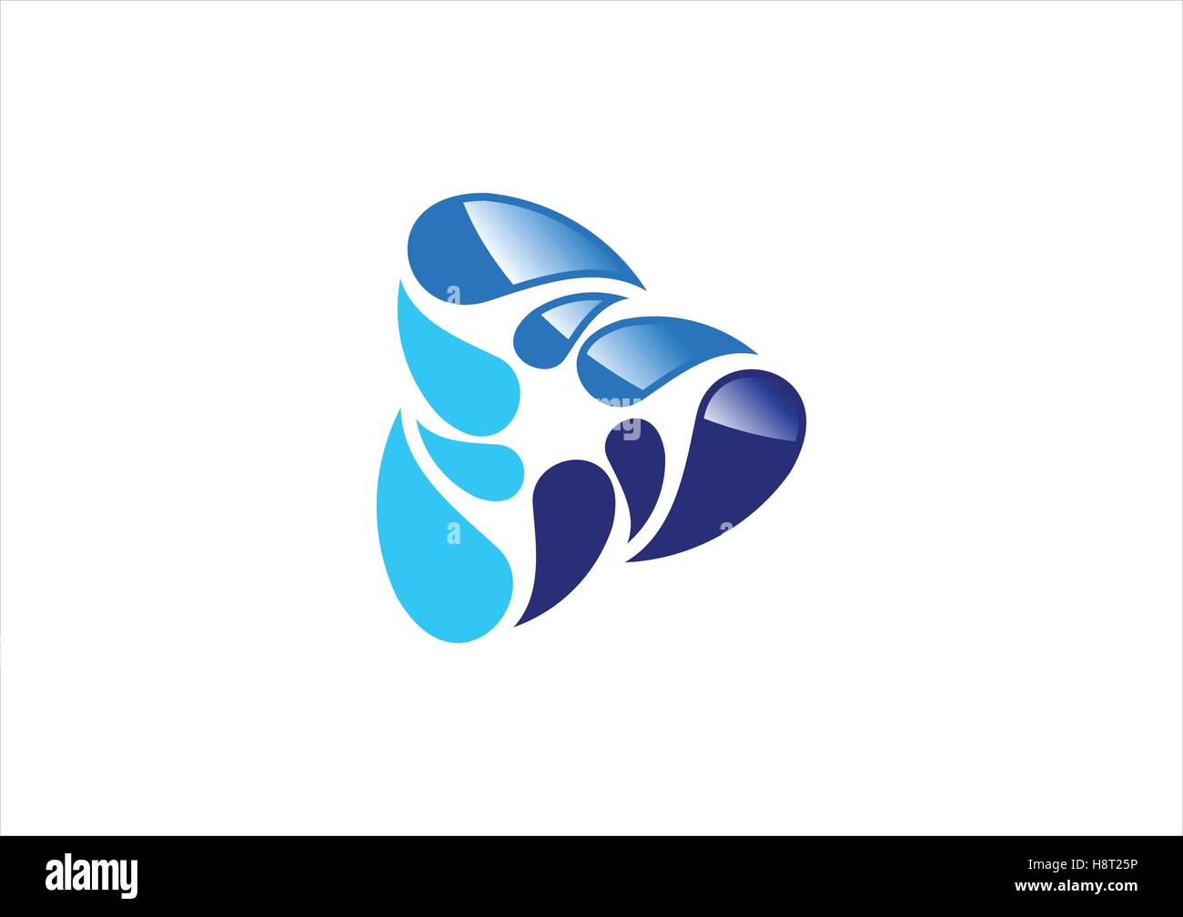 Blu di gocce di acqua logo, splash logotipo simbolo icona disegno vettoriale Illustrazione Vettoriale