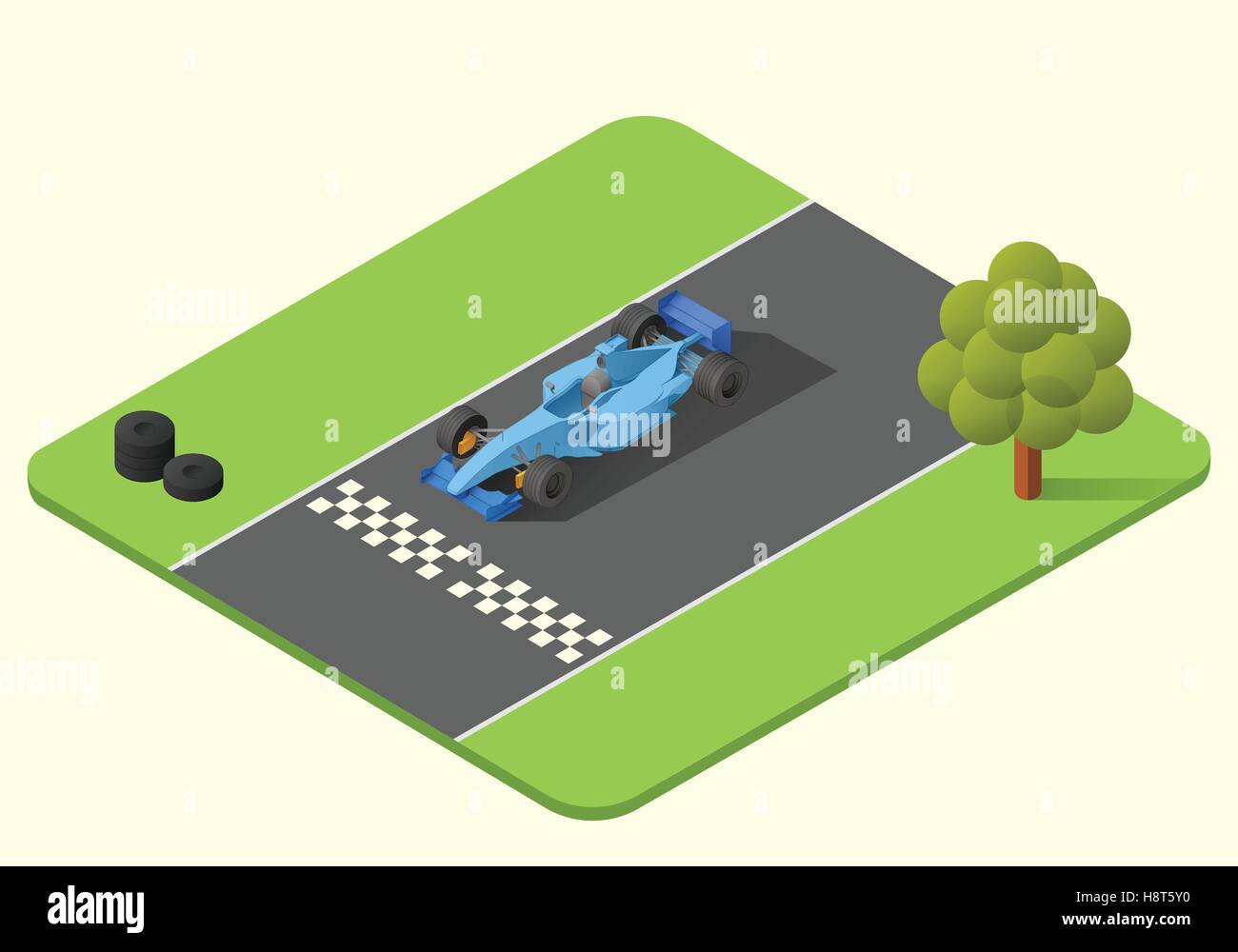 Gara di formula uno auto Illustrazione Vettoriale