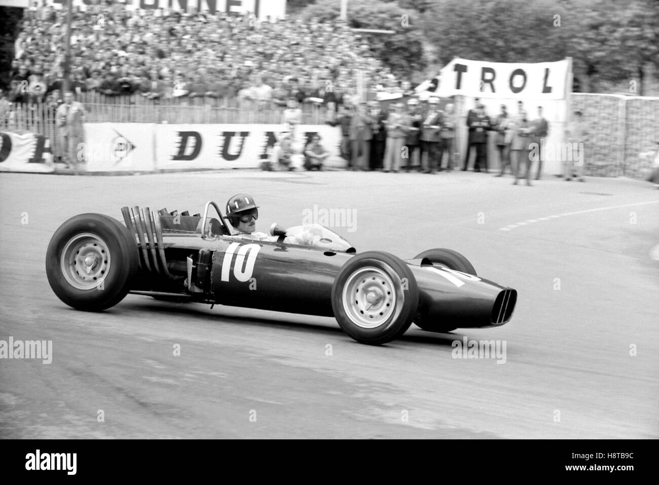 1962 GP di Monaco Graham Hill BRM 578 STACKPIPE officine del gas Foto Stock