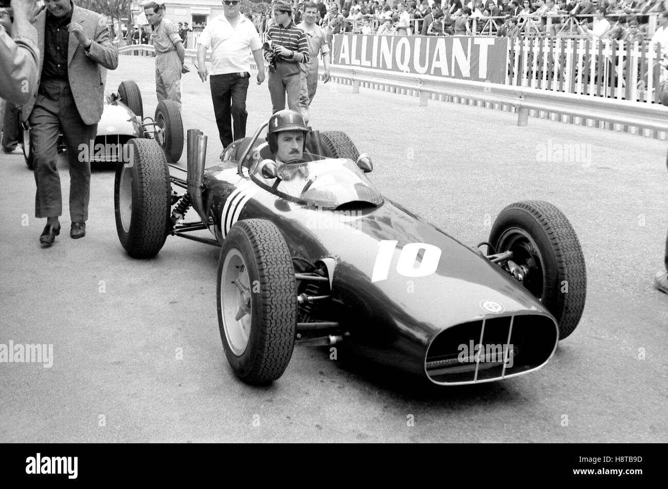 1962 GP di Monaco Graham Hill BRM P578 vecchie fedeli STACKPIPE Foto Stock