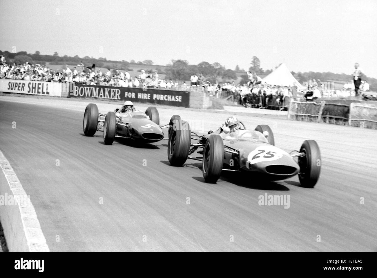 1963 GP britannico Jo Siffert LOTUS BRM 24TREV TAYLOR OPERE LOTUS 25 Foto Stock