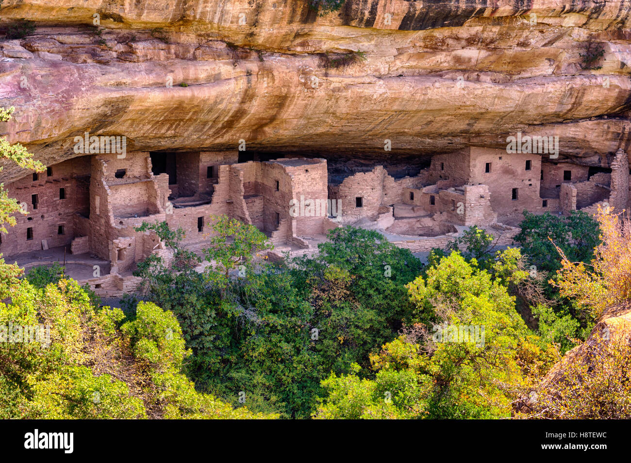 Il parco nazionale di Mesa Verde colorado usa abitazioni dei Pueblo in scogliera. Foto Stock