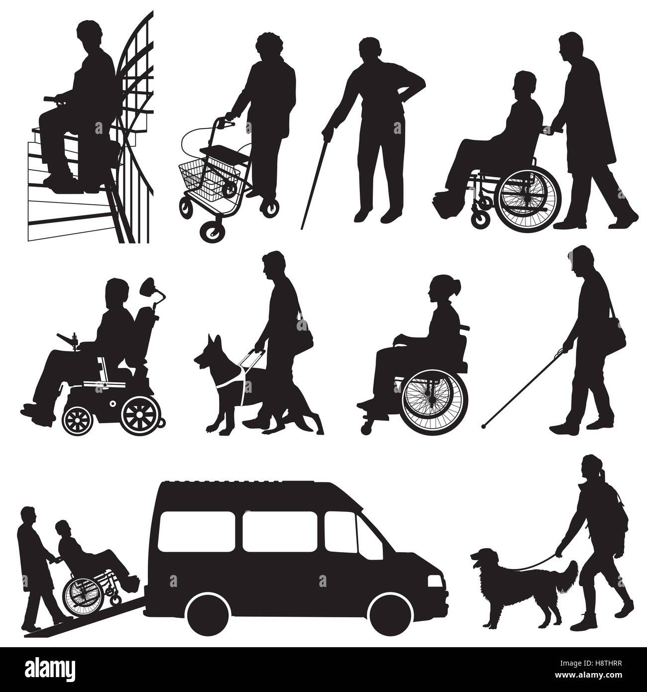 Disabili e portatori di handicap Foto Stock