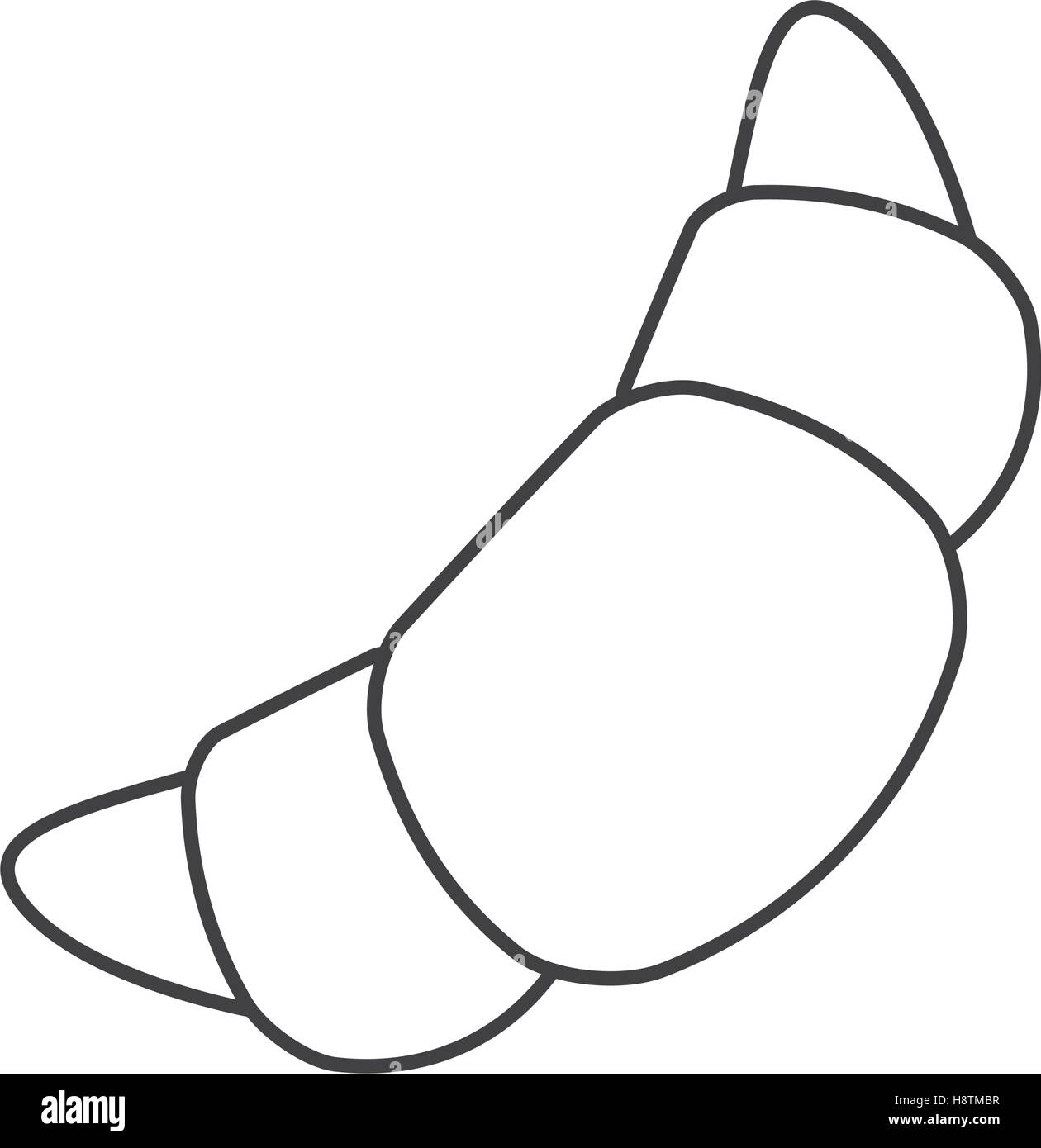 Croissant pane icona isolato illustrazione vettoriale design Illustrazione Vettoriale