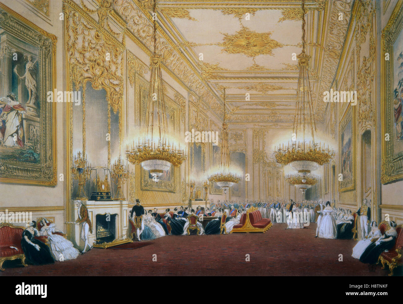 Joseph Nash ( 1808 -1878 ) un ricevimento al castello di Windsor 1848 Foto Stock
