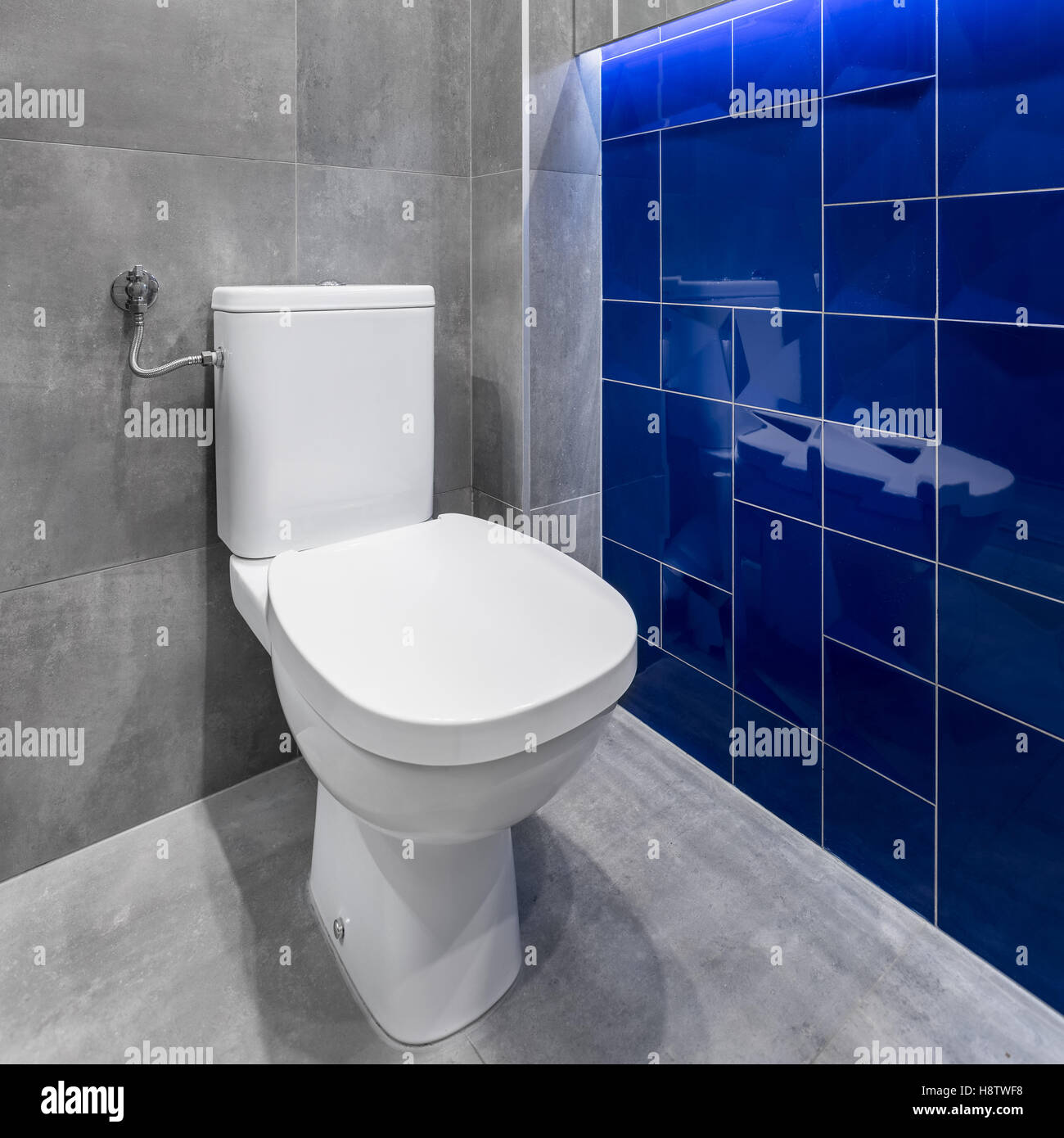 Semplice Bianco Toilette In Bagno Moderno Con Eleganti Piastrelle