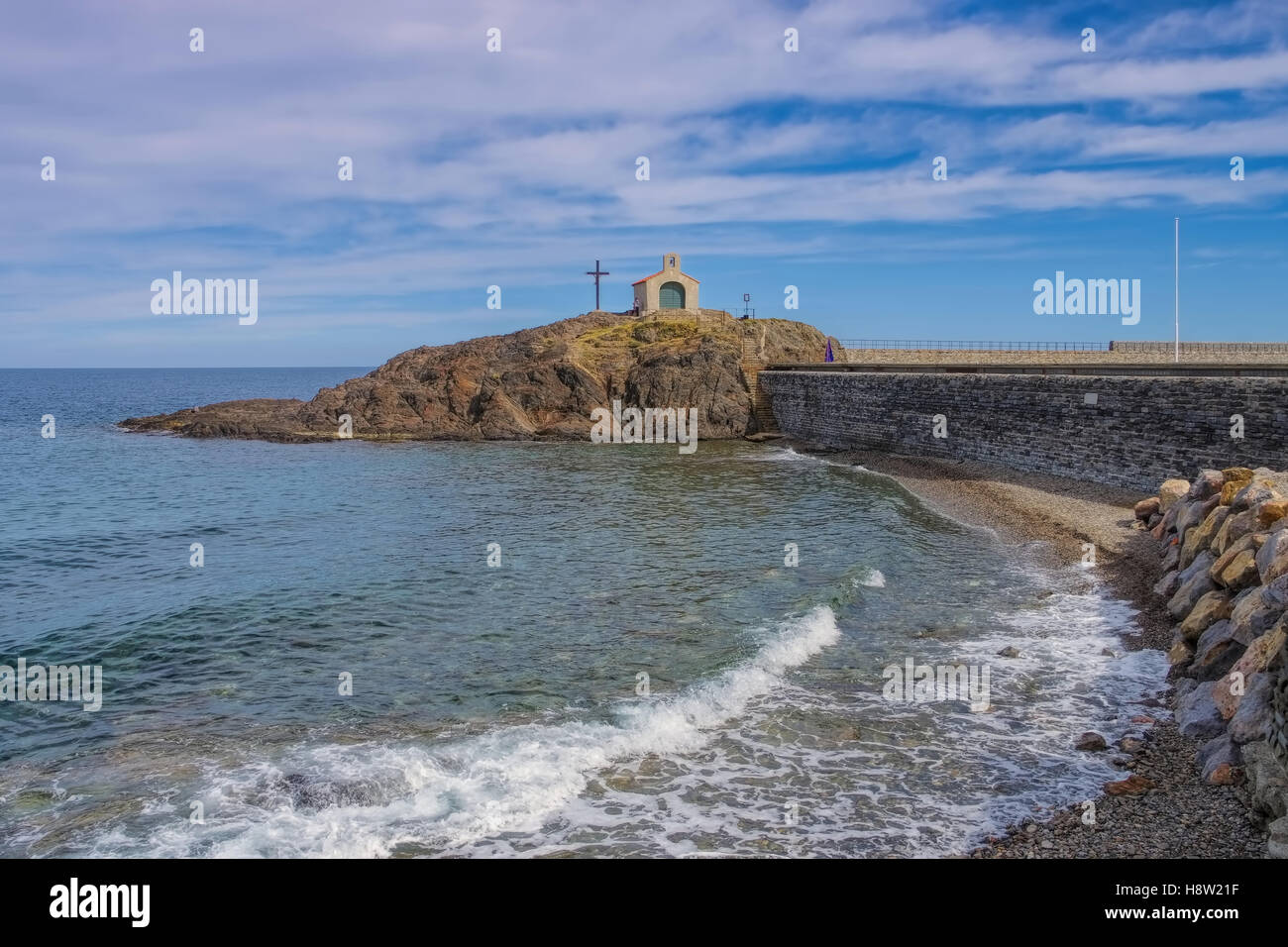 Collioure, Ilot St-Vicent Kapelle Linguadoca-rossiglione in Frankreich - Collioure, Ilot St-Vicent Kapelle, Languedoc-Roussillon ho Foto Stock