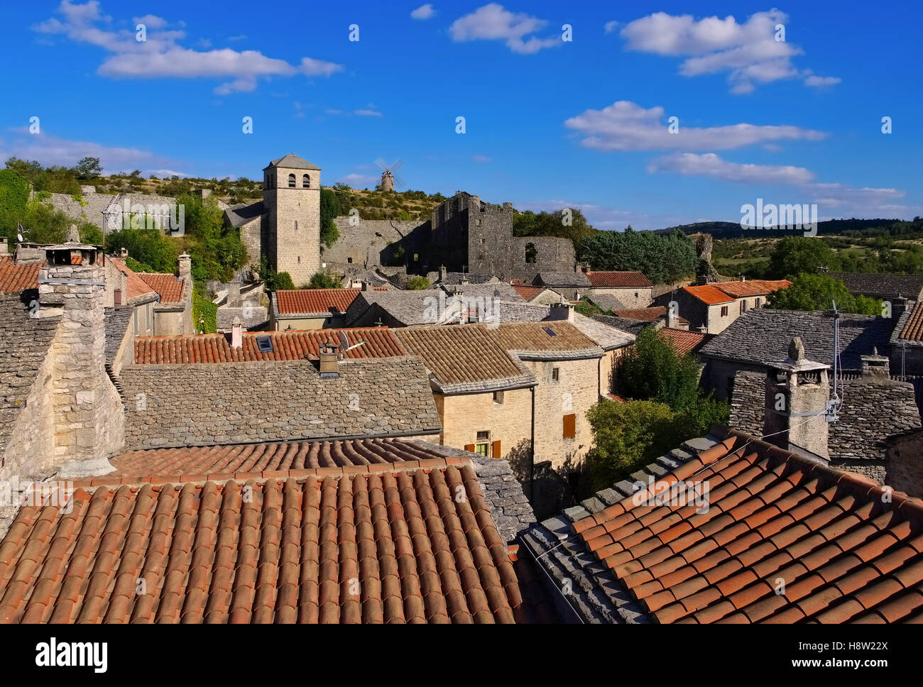 La Couvertoirade - La Couvertoirade una città medievale fortificata in Aveyron, Francia Foto Stock