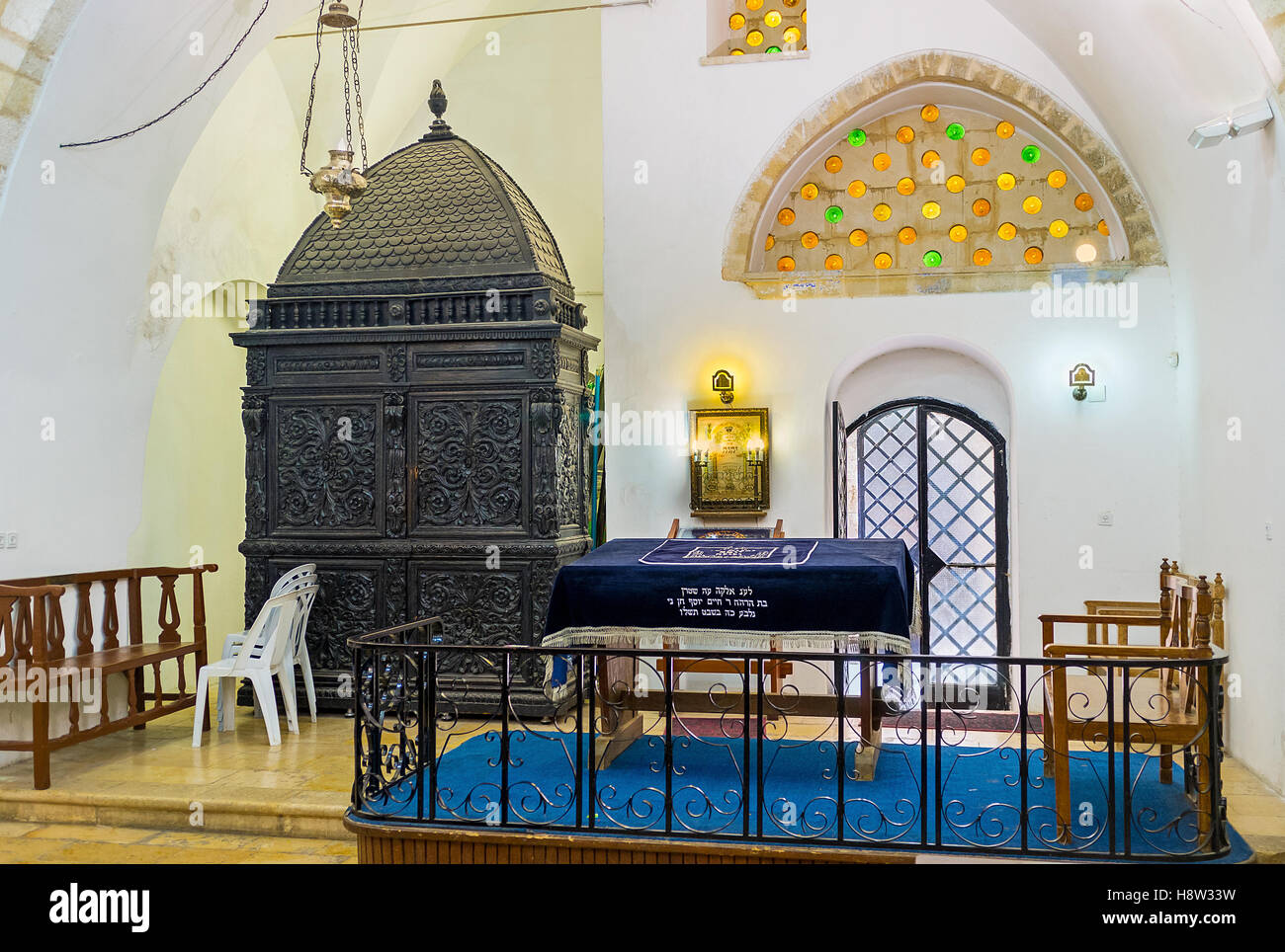 Il Eliyahu Hanavi sinagoga è la più antica tra quattro sefarditi sinagoghe e principalmente servita per studiare la Torah Foto Stock