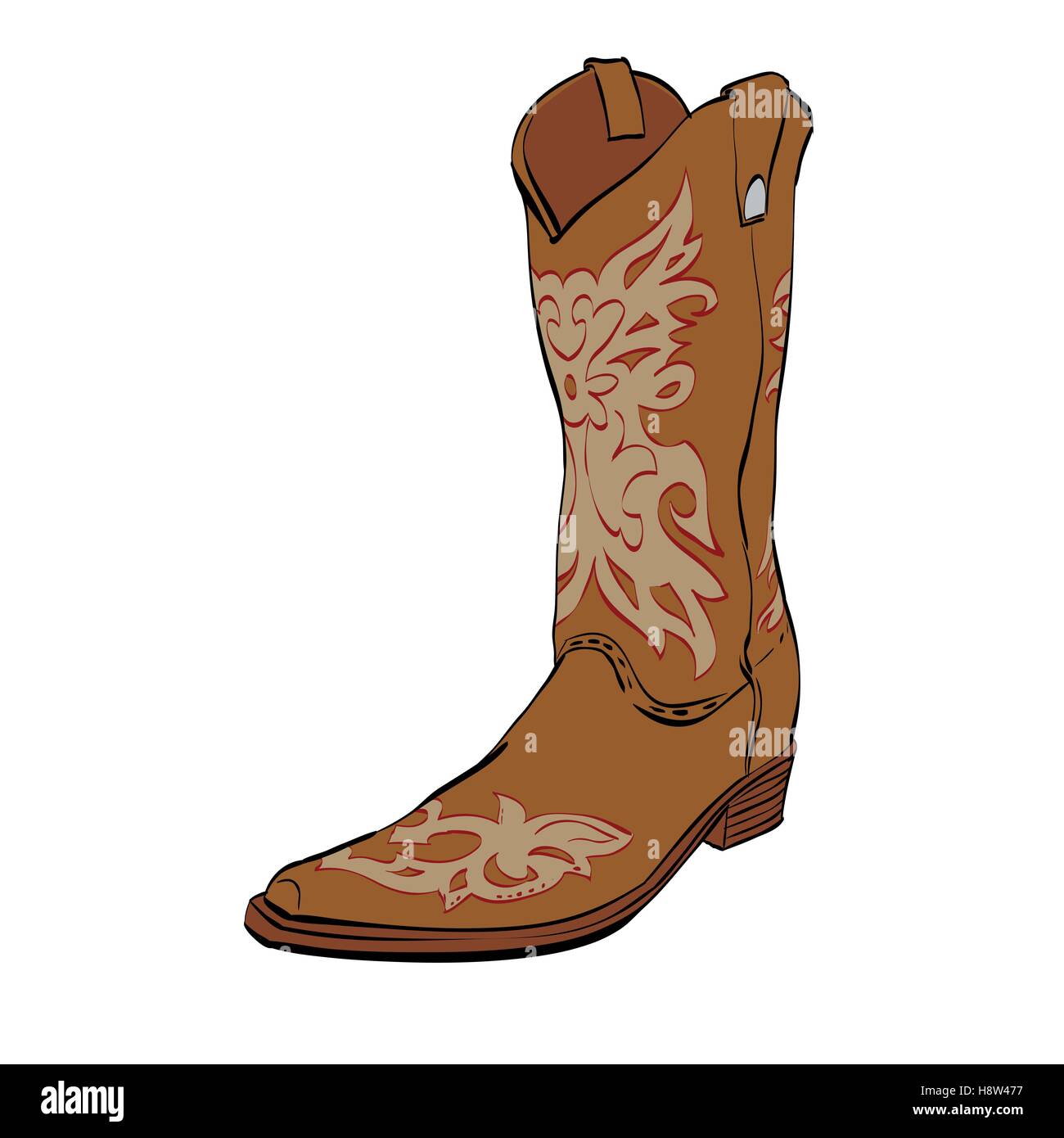 In cuoio stivali da cowboy Illustrazione Vettoriale