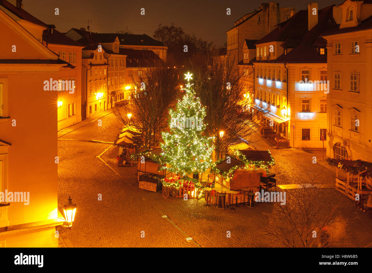 Natale la piazza della Città Vecchia di Praga, Repubblica Ceca Foto Stock