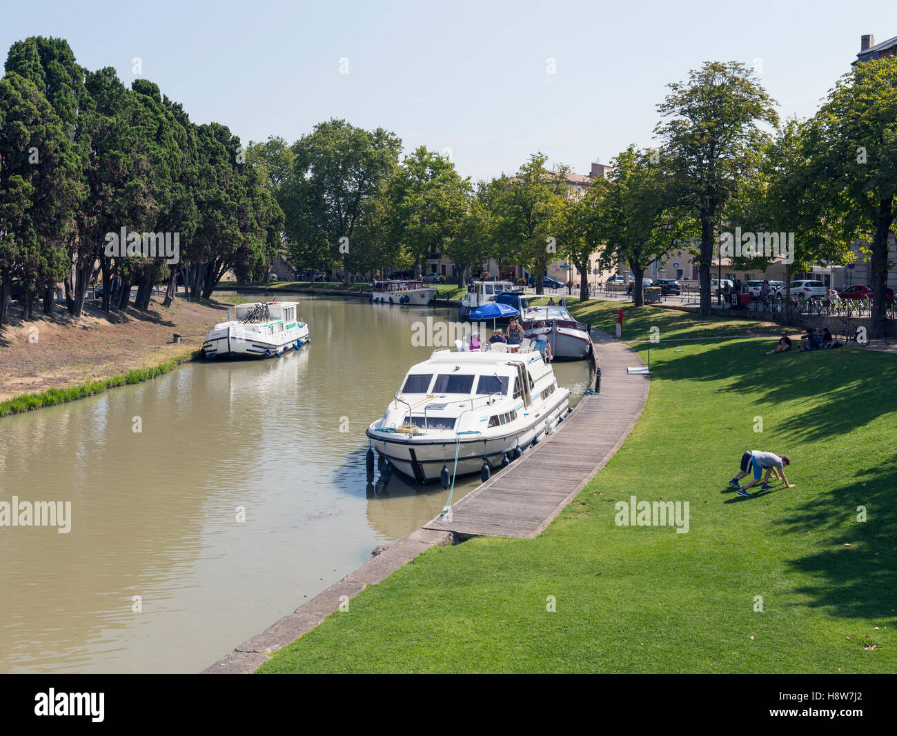 Il Canal du Midi, Carcassonne Foto Stock