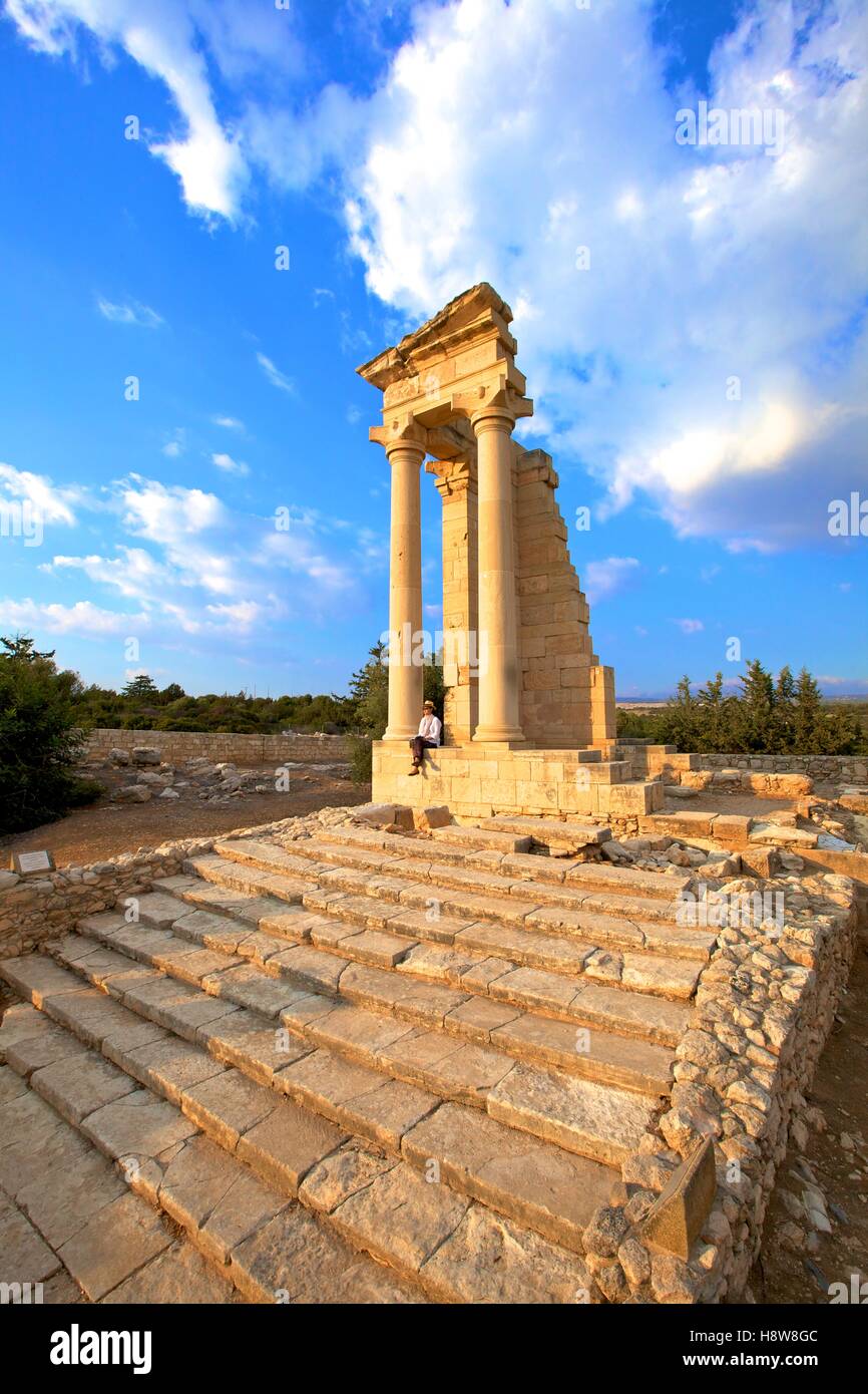 Tempio di Apollo, Kourion, Cipro, Mediterraneo orientale Mare Foto Stock