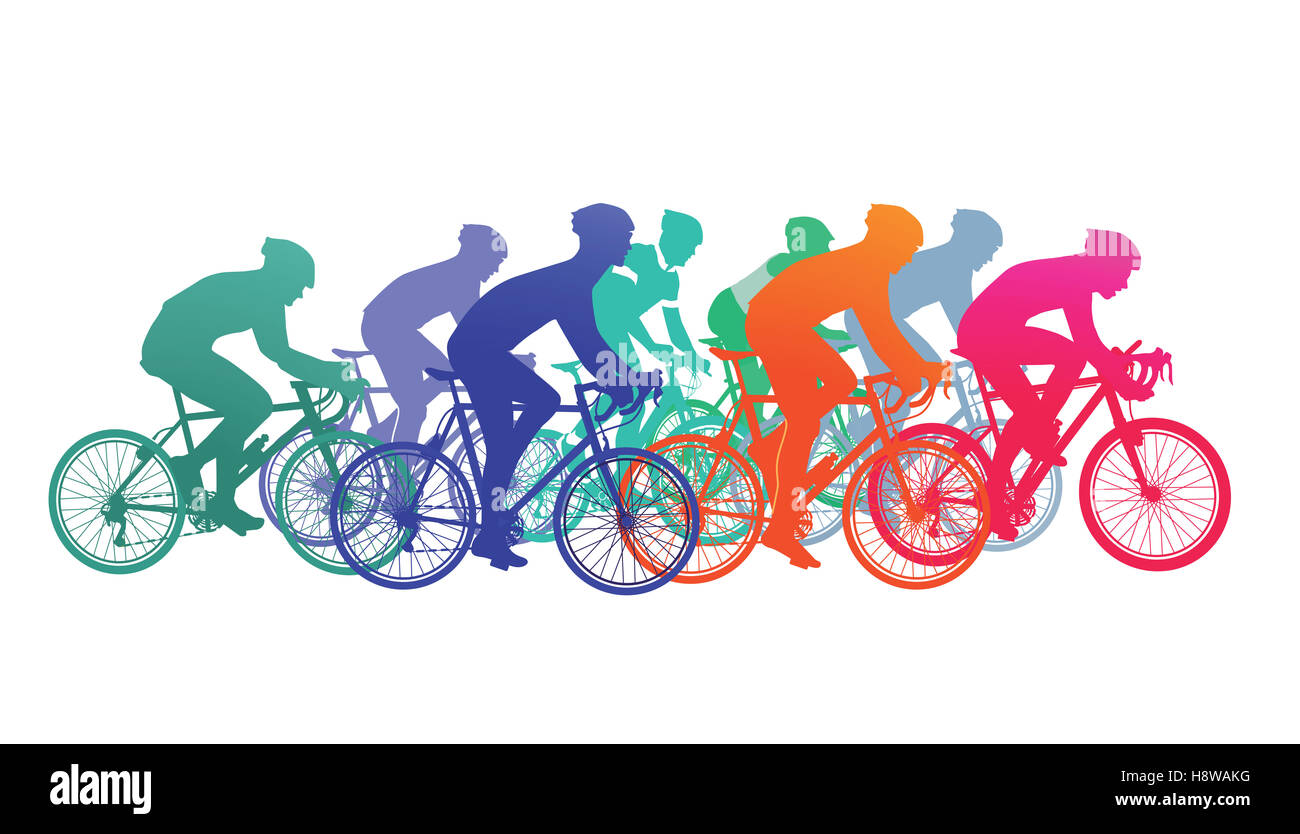 Un gruppo di ciclisti in bike race Foto Stock