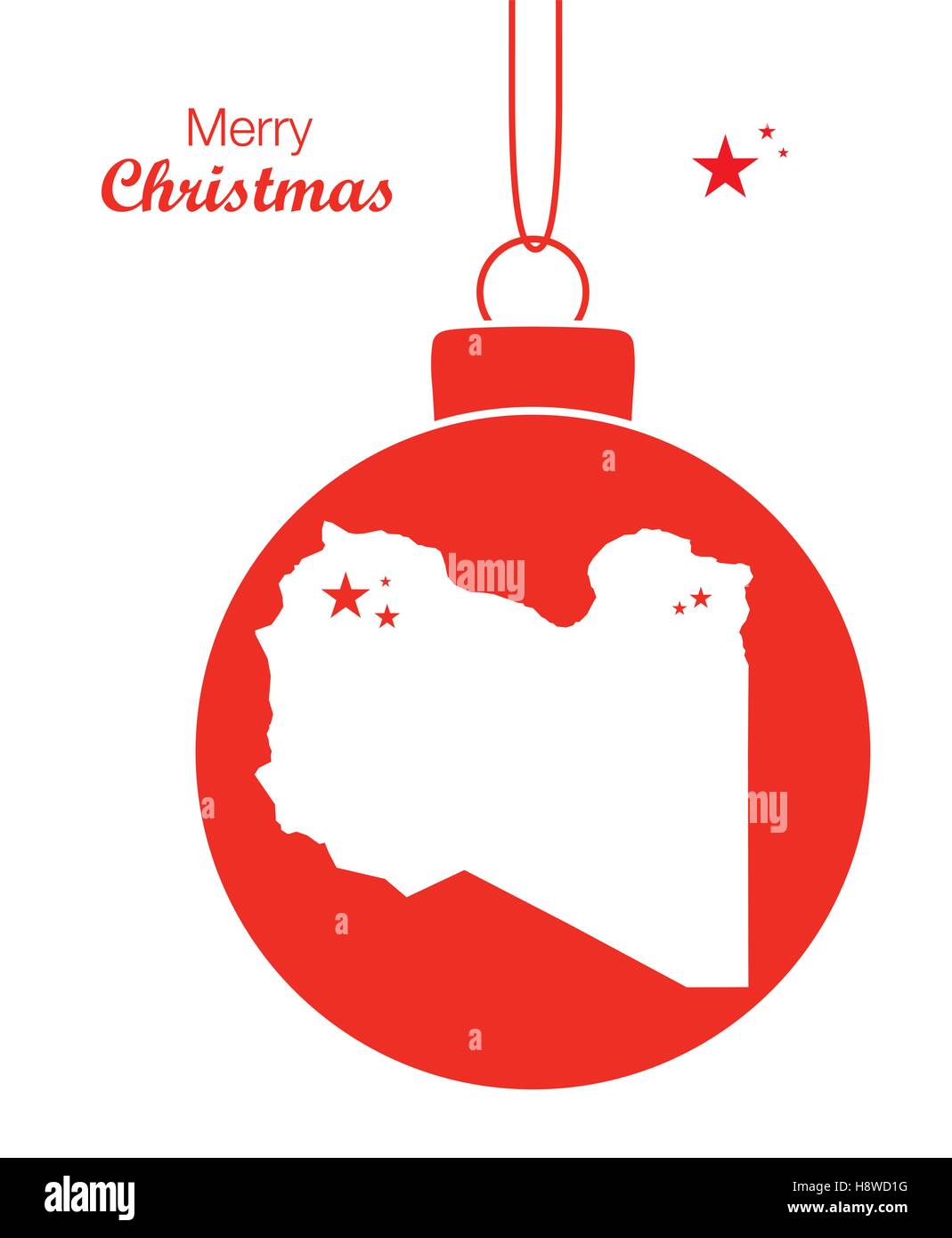 Buon Natale illustrazione con tema Mappa di Libia Illustrazione Vettoriale