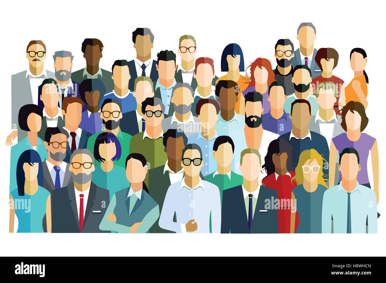 Foto di gruppo, la folla di persone, Foto Stock