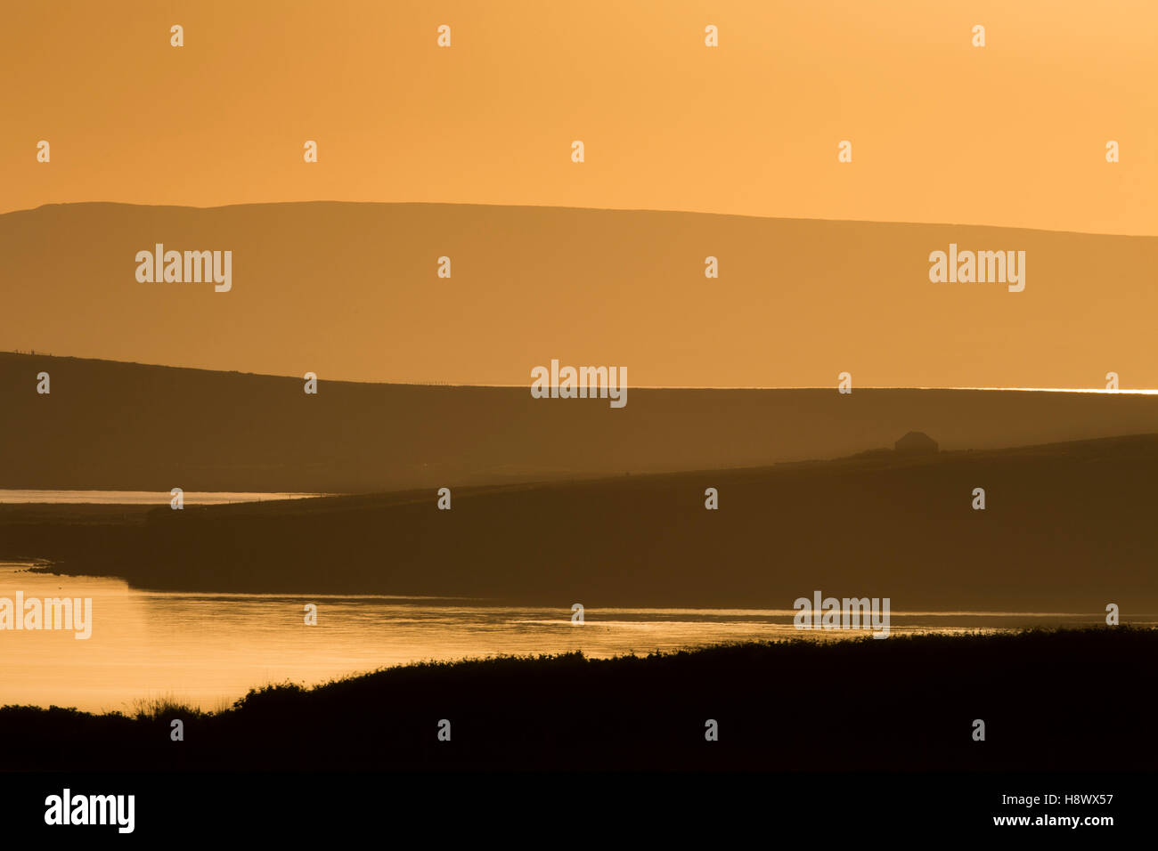 South Ronaldsay; tramonto; Orkney; Regno Unito Foto Stock