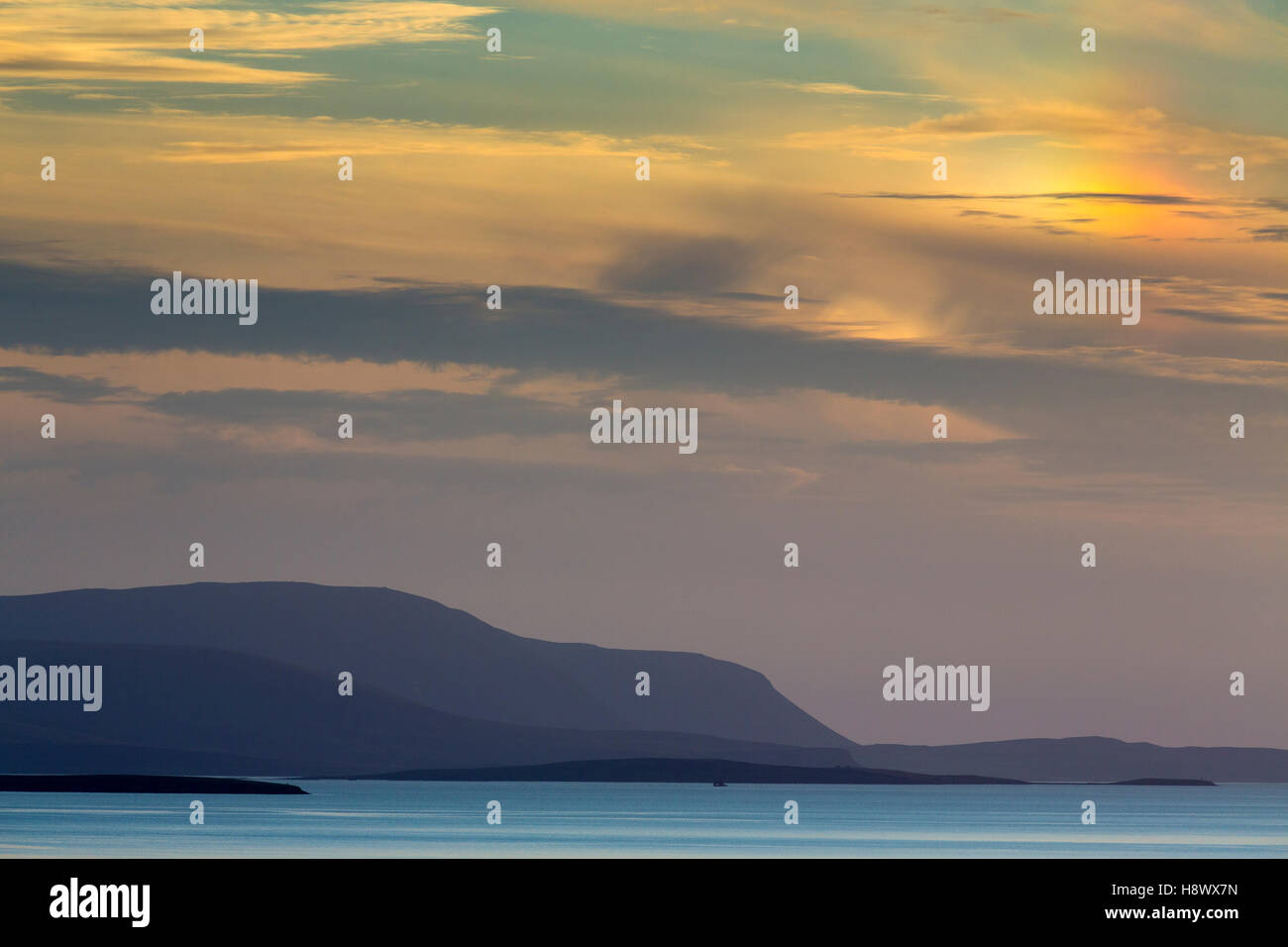 South Ronaldsay; tramonto; Orkney; Regno Unito Foto Stock