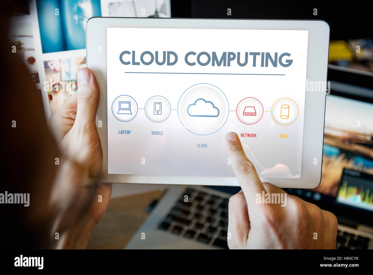 Il Cloud Computing dei dati di archiviazione digitale concetto grafico Foto Stock