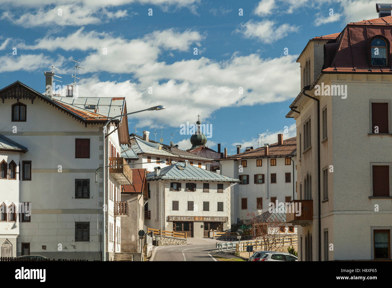 Pomeriggio autunnale in Dosoledo, Dolomiti, Italia. Foto Stock