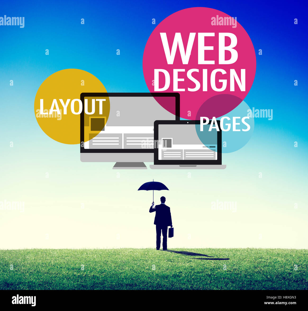 Web Design contenuto Sito Web Creative concetto reattivo Foto Stock