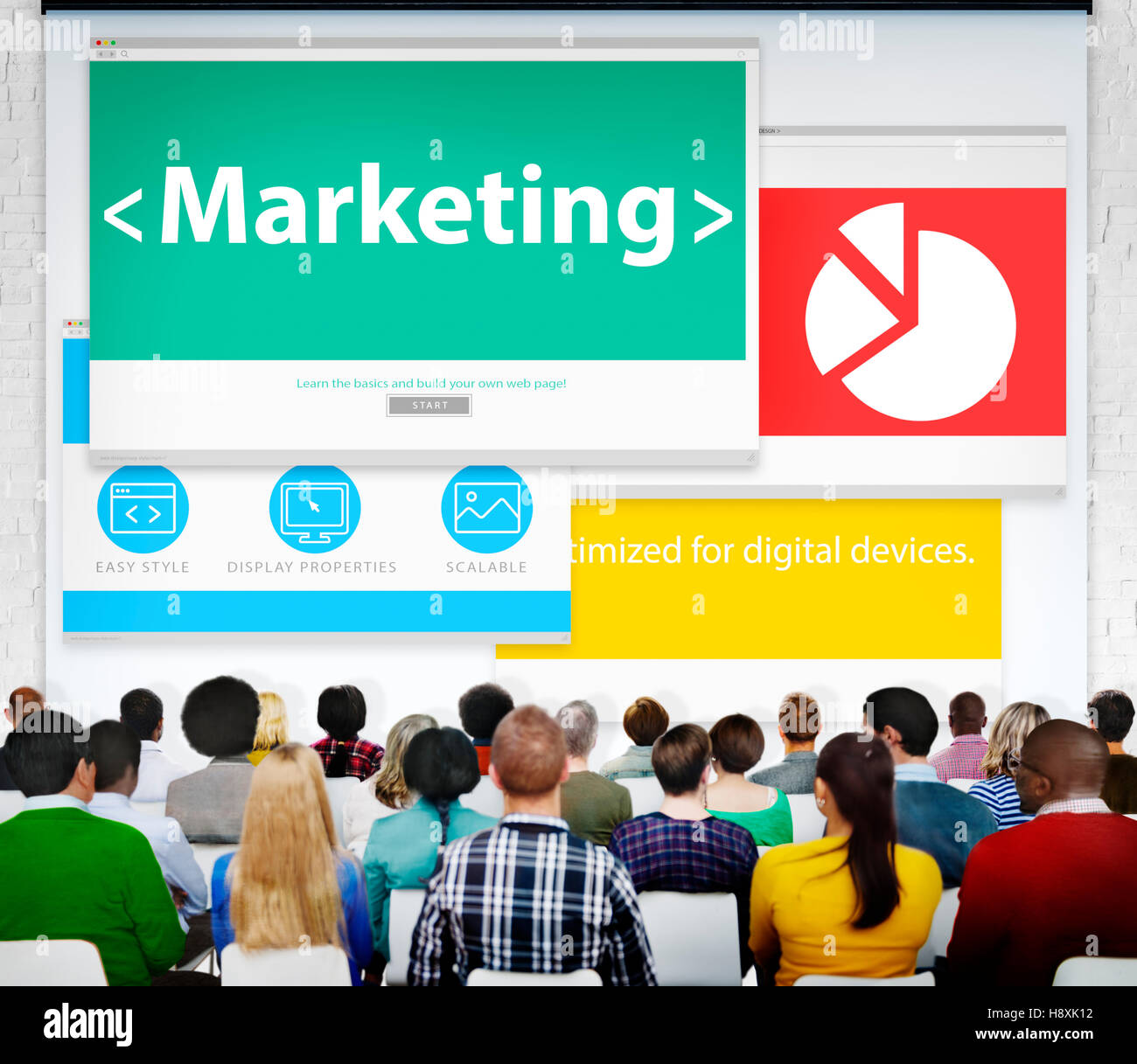 Marketing Web Page Seminario il concetto di presentazione Foto Stock