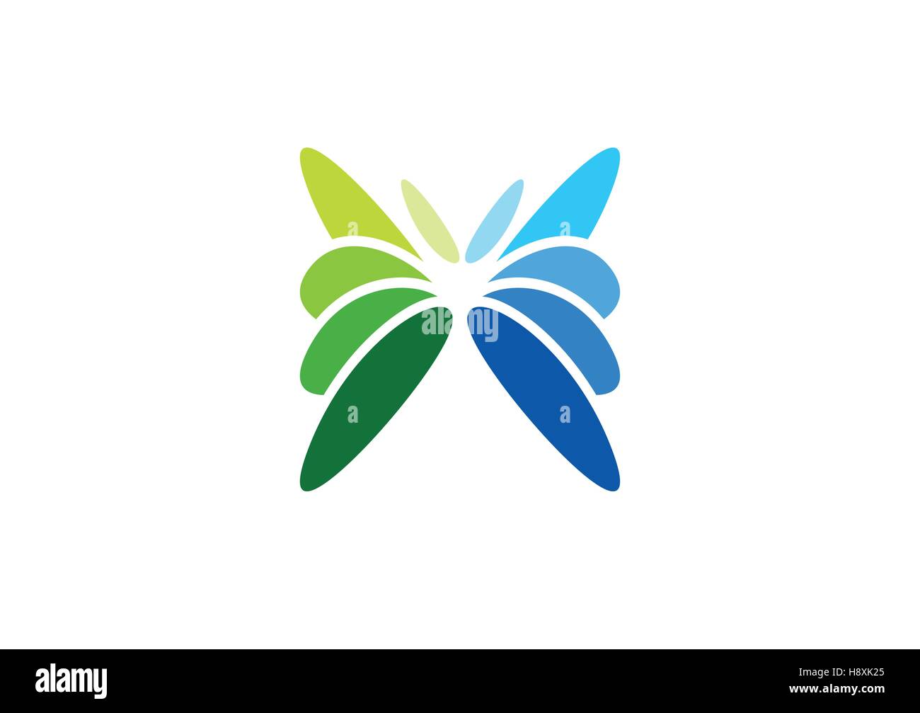 Logo a forma di farfalla, natura beauty spa business simbolo icona disegno vettoriale Illustrazione Vettoriale