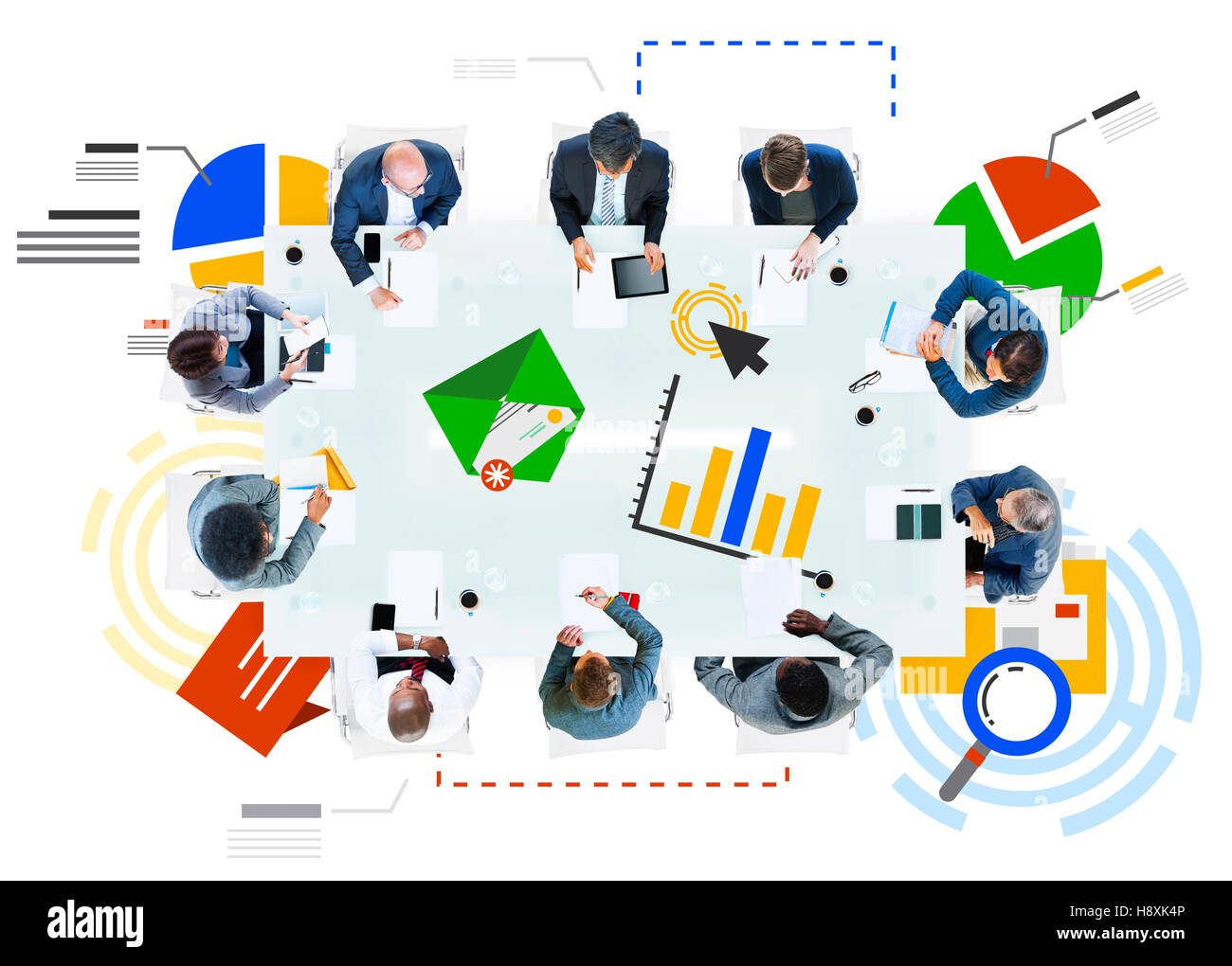 Sale riunioni informazioni statistiche report Analisi del concetto Foto Stock