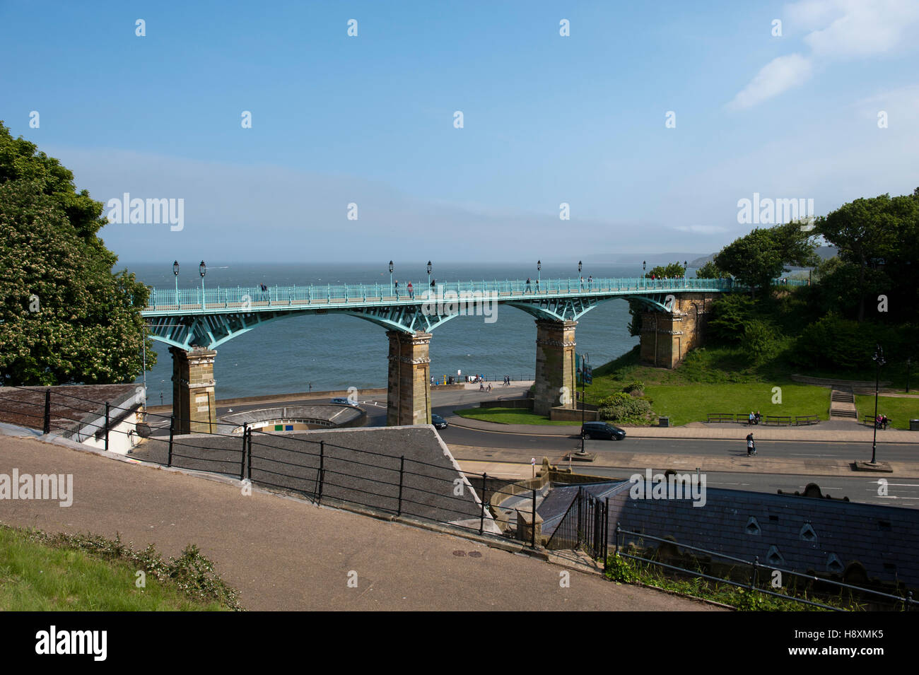 Il ponte di Spa a Scarborough, Regno Unito, aperto nel 1827 Foto Stock