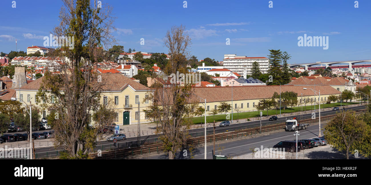 Cordoaria Nacional. Storico stabilimento dove le funi per il Tall-Ships del mare-esplorazione epoca sono stati realizzati. Utilizzata per eventi d'arte. Foto Stock