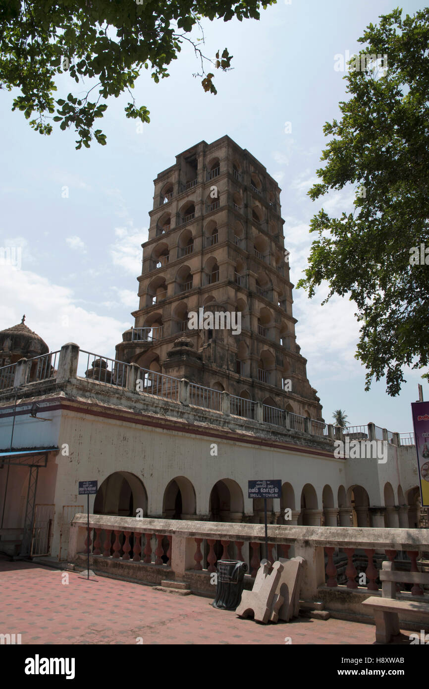 Campanile, thanjavur maratti complesso palazzo, Tanjore, Tamil Nadu, India Foto Stock