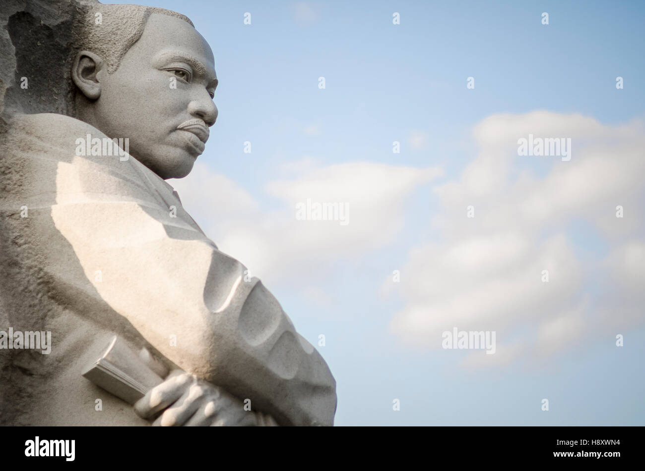 WASHINGTON DC - Luglio 30, 2014: il Martin Luther King Jr Memorial, dotate di un ritratto del leader dei diritti civili in granito. Foto Stock