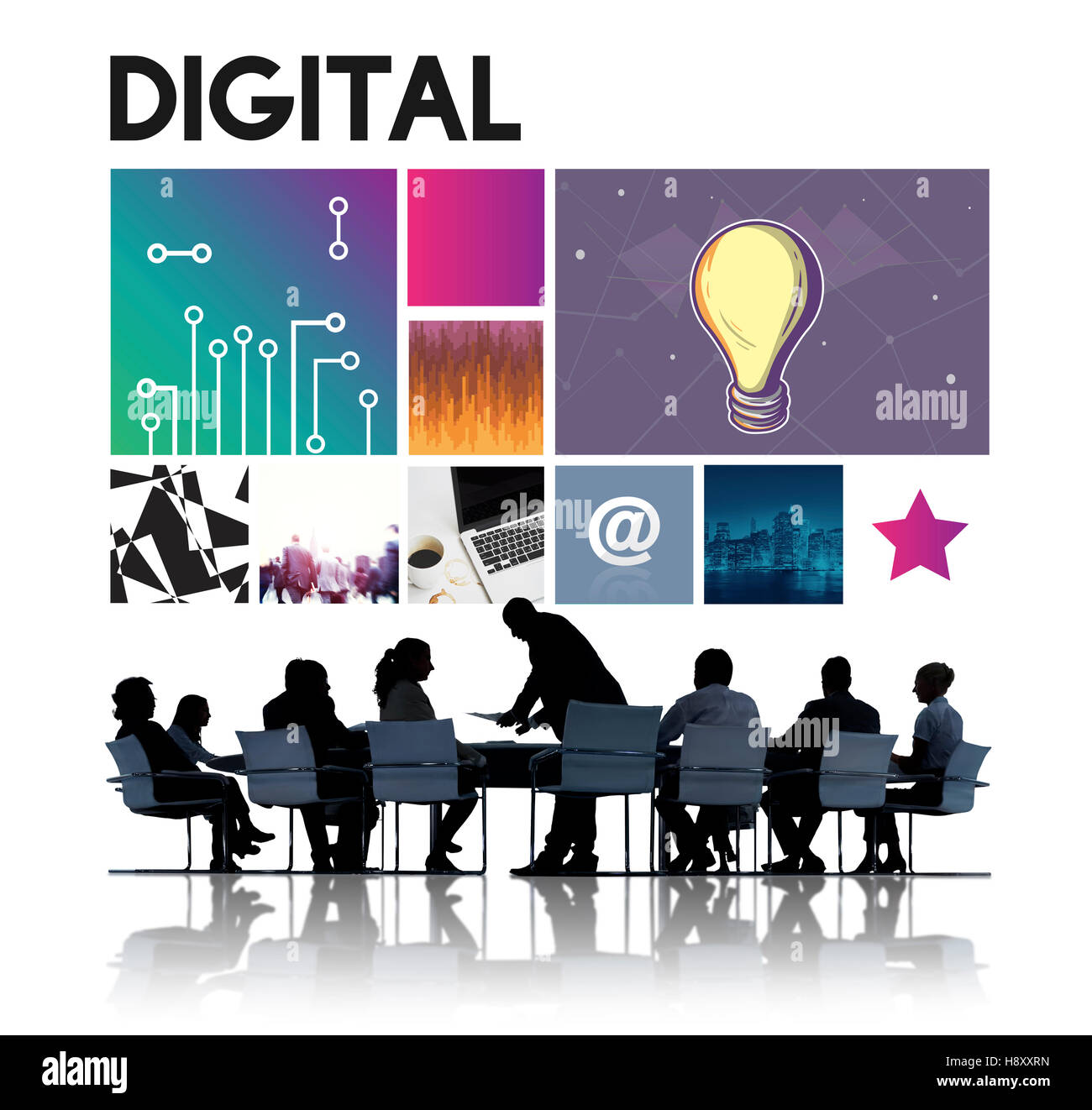 Digital Media Technology il cyberspazio un concetto di rete Foto Stock