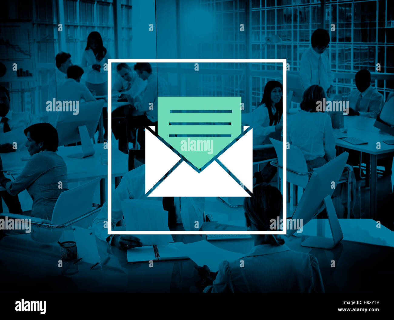 Messaggio di posta elettronica icona lettera di comunicazione Concept Foto Stock