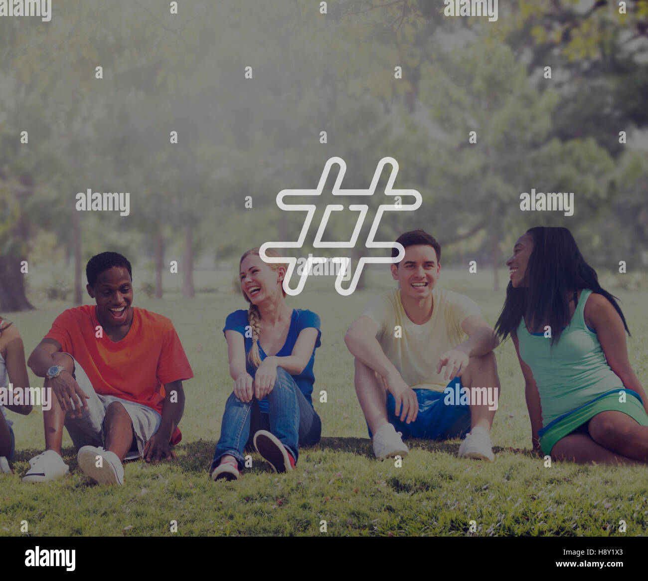 Icona hashtag Social Media Blog Post-NOZIONE Foto Stock